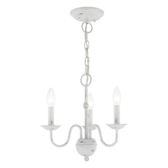 Livex Lighting 3 Light Antique White Mini Chandelier - Picture 2 of 6